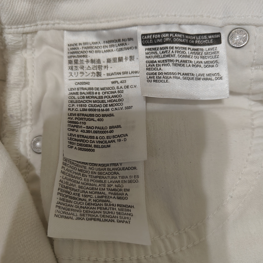 Women's White Distressed Denim Shorts - Picture 6 of 6